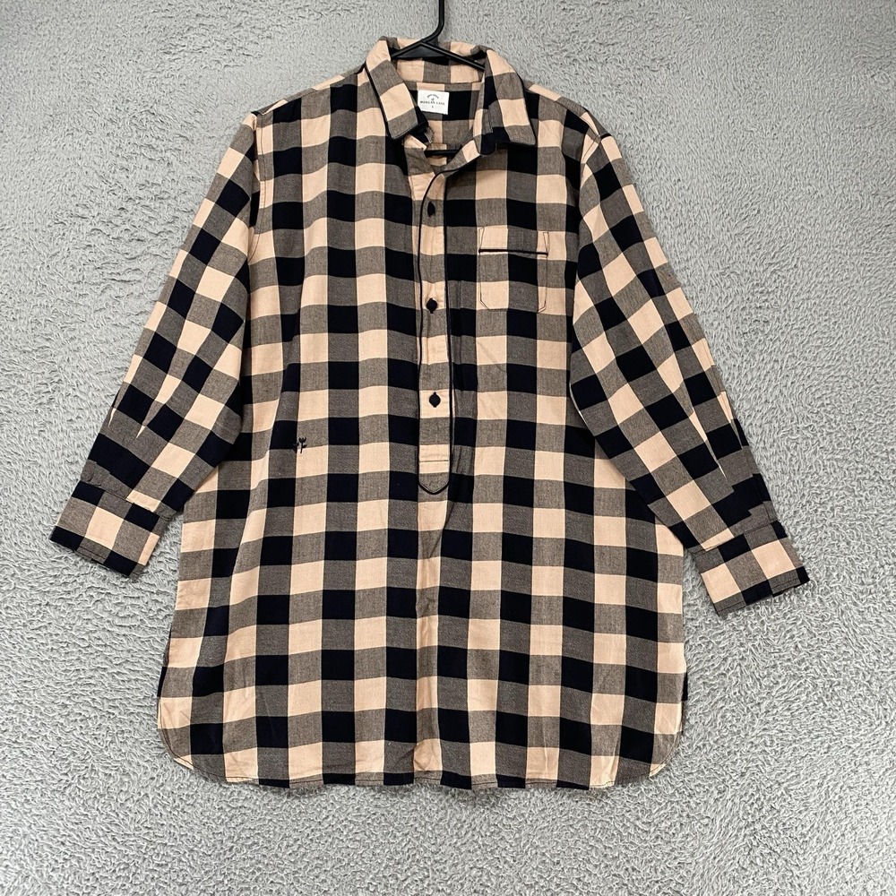 Morgan Lane Sleep Shirt Womens Small Buffalo Check Flannel Cotton Pajamas
